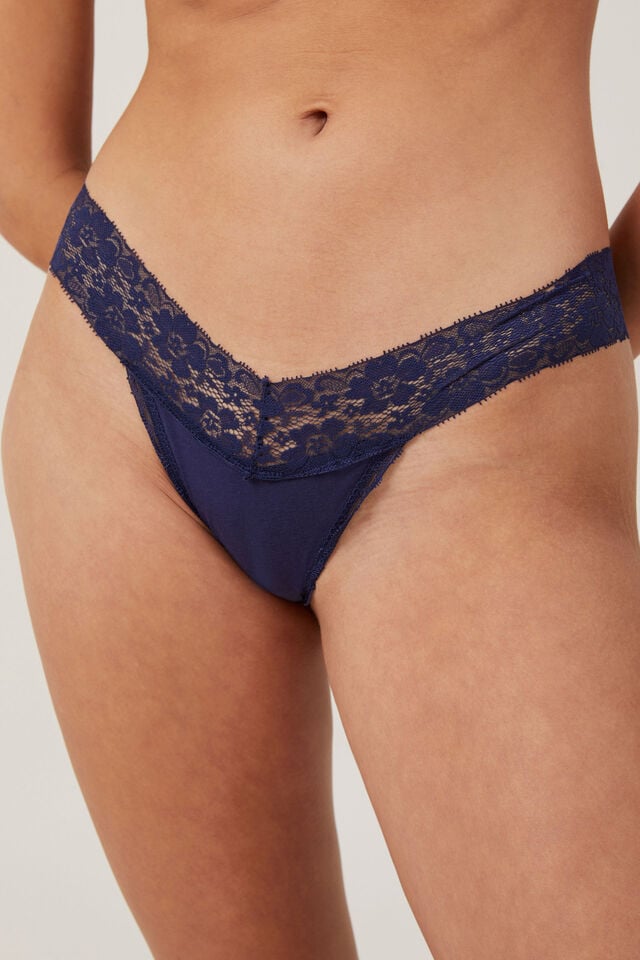 Everyday Lace Comfy G String, OCEAN CAVERN