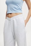 Plush Cross Front Sweatpant, CLOUDY GREY MARLE - alternate image 4
