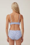 Organic Cotton Lace Triangle Padded Bralette, LEXI STRAWBERRY BLUE POINTELLE - alternate image 3