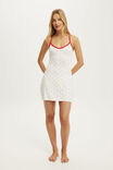 Airy Soft Branded Cami Nightie, SMOOTH MYA HEART COCONUT MILK/CHEEKY CHERRY - example image 1