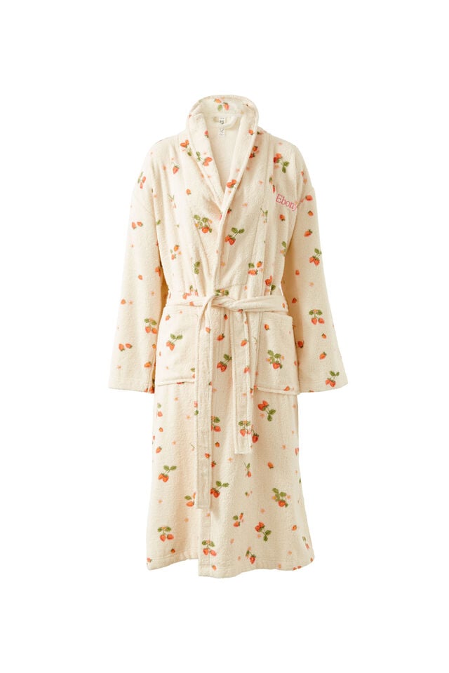 Luxe Terry Robe Personalised, SOPHIE STRAWBERRY