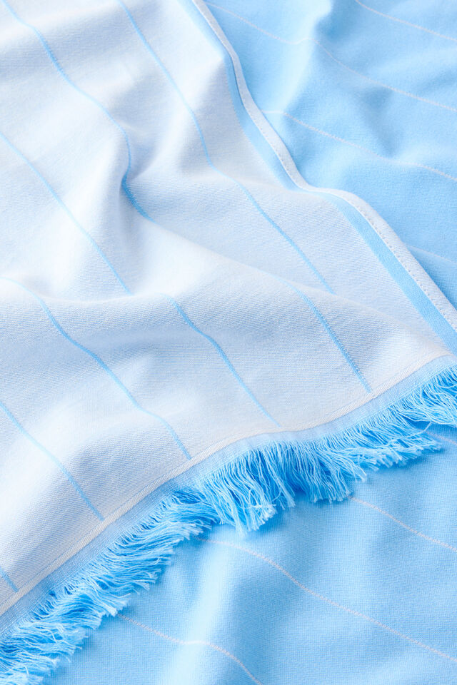 Lucia Lightweight Towel, WINTER SKY PINSTRIPE