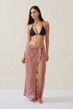 Open Mesh Beach Sarong Wrap Skirt, ROSE DUST/FLORAL - alternate image 1