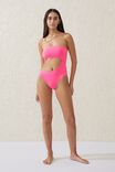 Strapless Cut Out One Piece Brazilian, NEON PINK - alternate image 4