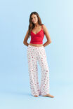 Line Friends Super Soft Low Rise Wide Leg Pant, LCN LIN/LINEFRIENDS LOVE LETTER PINK KISS - example image 1