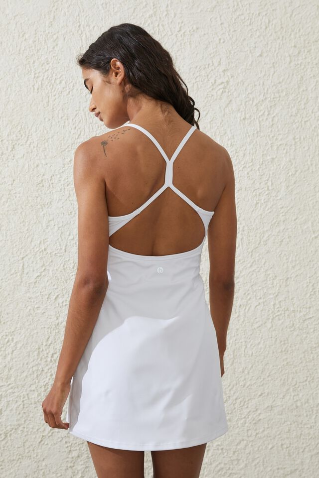 Ultra Soft Open Back Dress, WHITE