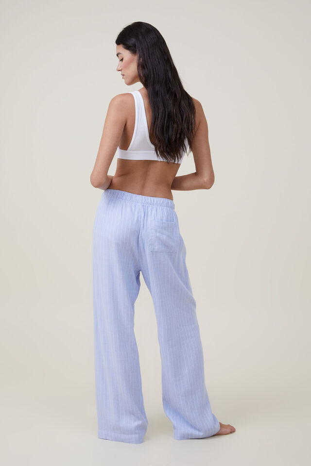 Flannel Boyfriend Boxer Pant, BLUE PINSTRIPE