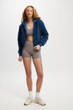 Hooded Sherpa Zip Through Jacket, DEEP BLUE - alternate image 4