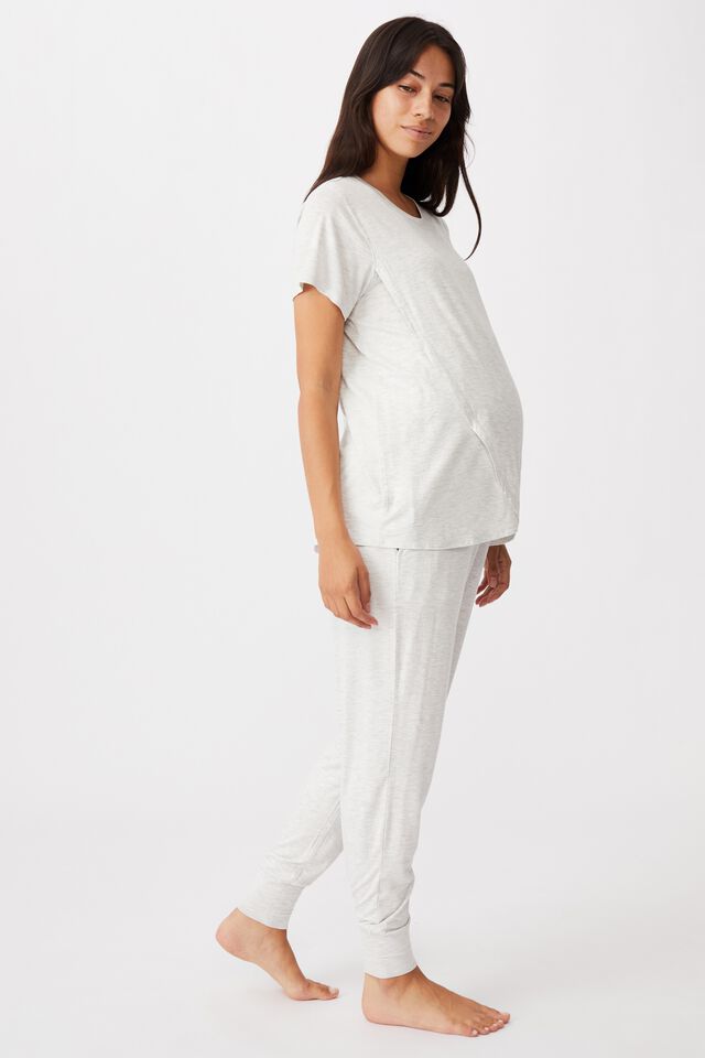 Sleep Recovery Maternity T Shirt, SOFT GREY MARLE