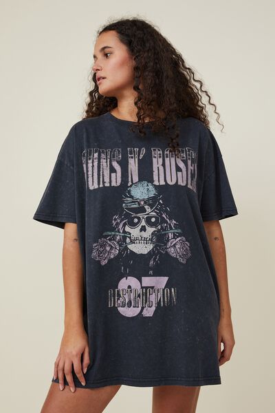 Camiseta - 90S T-Shirt Nightie, LCN BR GUNS N’ ROSES/SKULL