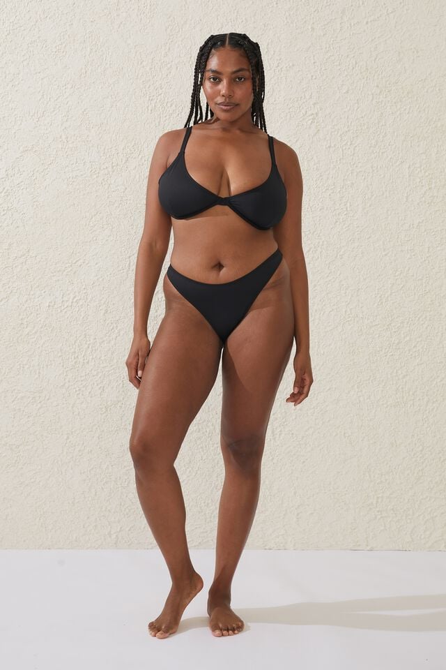 Balconette Bra D+ Bikini Top, BLACK