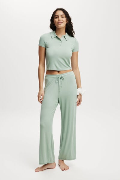 Sleep Recovery Asia Fit Wide Leg Pant, WASHED MINT