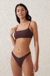 Refined High Side Brazilian Bikini Bottom, WILLOW BROWN CRINKLE - alternate image 4