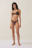 High Side Brazilian Seam Bikini Bottom, BROWNIE SHIMMER - alternate image 1