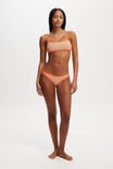 Straight Neck Crop Bikini Top, ORANGE STRIPE RIB - alternate image 4