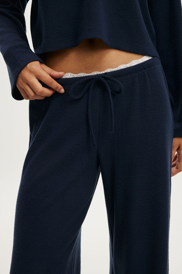 Super Soft Waffle Wide Leg Pant, MOON TIDE