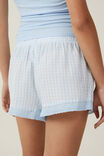 Woven Sleep Short With Lace Trim, MARIE GINGHAM BLUE - alternate image 2