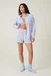 Flannel Boyfriend Long Sleeve Shirt, PURPLE CHECK - alternate image 4