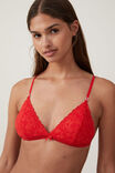 Aurora Lace Triangle Padded Bralette, CRIMSON RED - alternate image 2