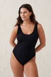 Scoop Back One Piece Cheeky, BLACK CRINKLE - alternate image 1