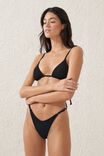 Micro Slider Triangle Bikini Top, BLACK CRINKLE - alternate image 1
