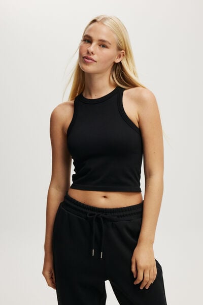 Regata - Seamless Ringer Tank, BLACK