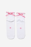 Active Frill Bow Sock, WHITE/MILLENNIAL PINK - alternate image 1