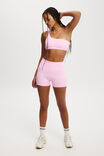 Rib One Shoulder Strappy Crop, MILLENNIAL PINK RIB - alternate image 4