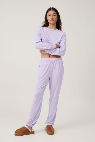 Super Soft Relaxed Slim Pant, PURPLE ROSE
