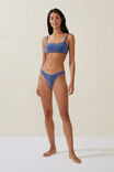 Straight Neck Crop Bikini Top, LAPIS BLUE METALLIC - alternate image 4