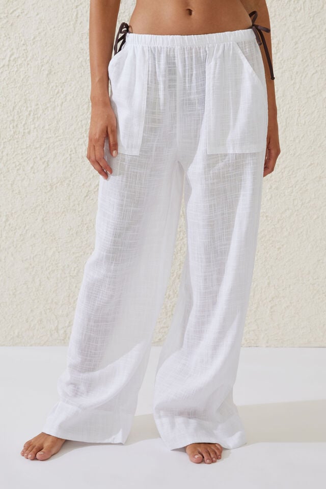 Relaxed Pocket Beach Pant, WHITE
