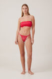 Butterfly Lace Padded Bandeau, ROSE RED - alternate image 4