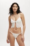 Broderie Longline Lace Tie Up Bralette, FRENCH VANILLA - alternate image 1
