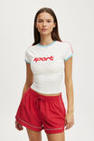 Ultra Soft Fitted Retro Ringer Tee, COCONUT MILK - example image 1