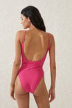 Smoothing Thin Strap Cheeky One Piece, FLAMINGO PINK - alternate image 3