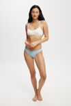 Organic Cotton Pointelle Bikini Brief, BOW STRIPE BLUE - alternate image 1