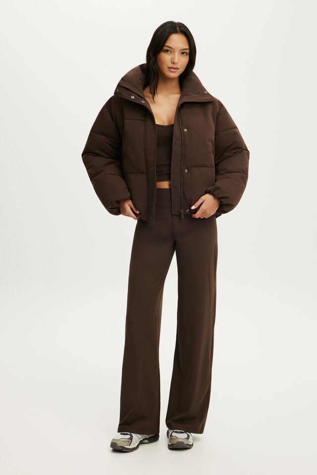 The Mother Puffer Soft Touch Jacket, FRENCH ROAST