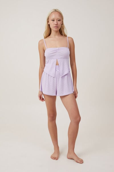 Pointelle Sleep Relaxed Short, LILAC BREEZE