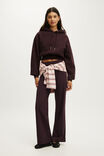 Plush Cropped Bubble Hoodie, ITALIAN PLUM - example image 4