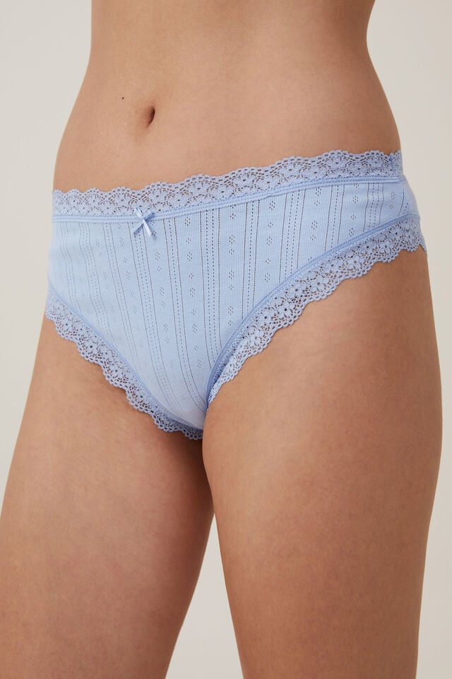 Organic Cotton Lace Cheeky Brief, WINDSURFER POINTELLE