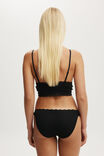 Organic Cotton Ruffle Bikini Brief, BLACK POINTELLE - alternate image 3