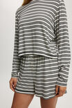 So Soft Long Sleeve Jersey Sleep Set, BLACK/WHITE STRIPE - alternate image 2