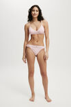Organic Cotton Ruffle G String Brief, ROSE DITSY RED POINTELLE - alternate image 1
