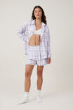 Flannel Boyfriend Long Sleeve Shirt Personalised, WHITE/BLUE/PINK CHECK - alternate image 4