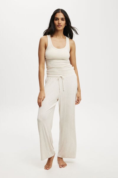 Sleep Recovery Asia Fit Wide Leg Pant, CREAM MARLE