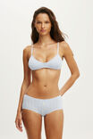 Cotton Pointelle Boyshort, VIOLET BLUE EMB - example image 4
