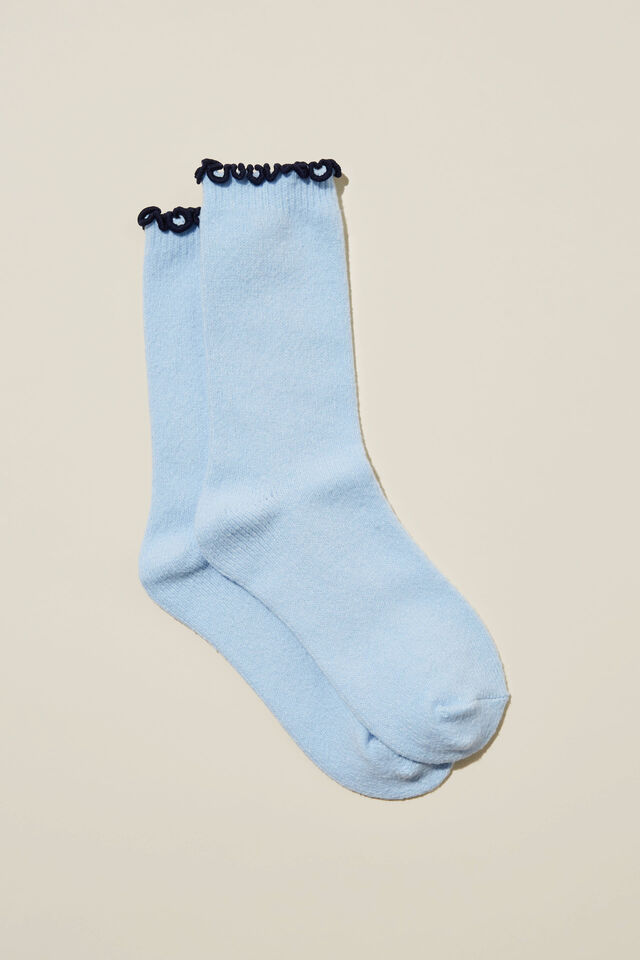 Slouch Bed Sock, EIFFEL SKY BLUE MARLE
