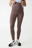 Maternity Ultra Soft Movement Full Length Tight, BROWNIE