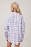 Camiseta - Flannel Boyfriend Long Sleeve Shirt, WHITE/BLUE/PINK CHECK - vista alternativa 3