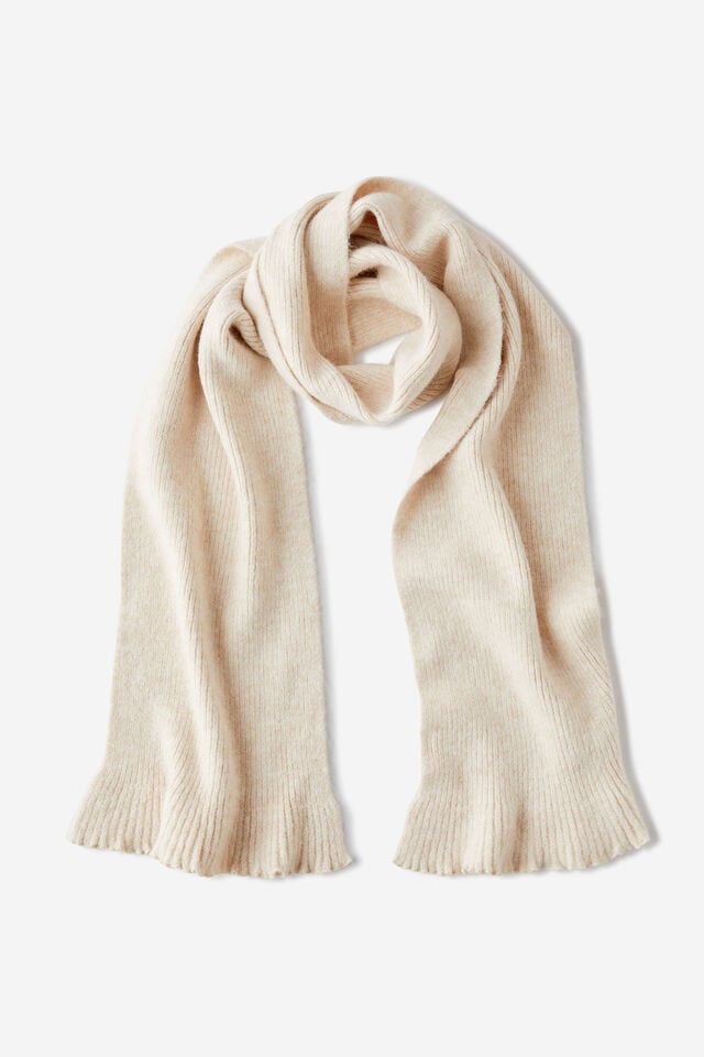 Body Cosy Rib Scarf, OATMEAL